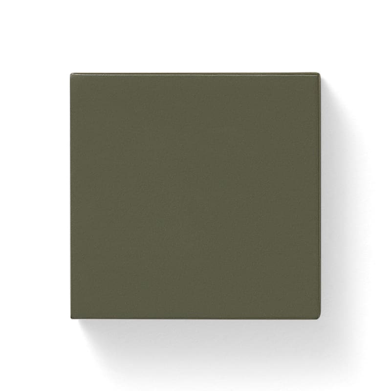 Plain English bespoke cabinet sample in deep olive green.