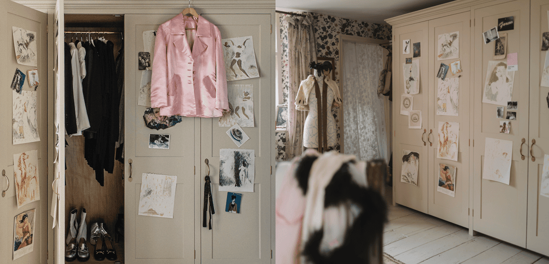  Plain English wardrobes in Harriet Anstruther's dressing room at West Sussex Manor House